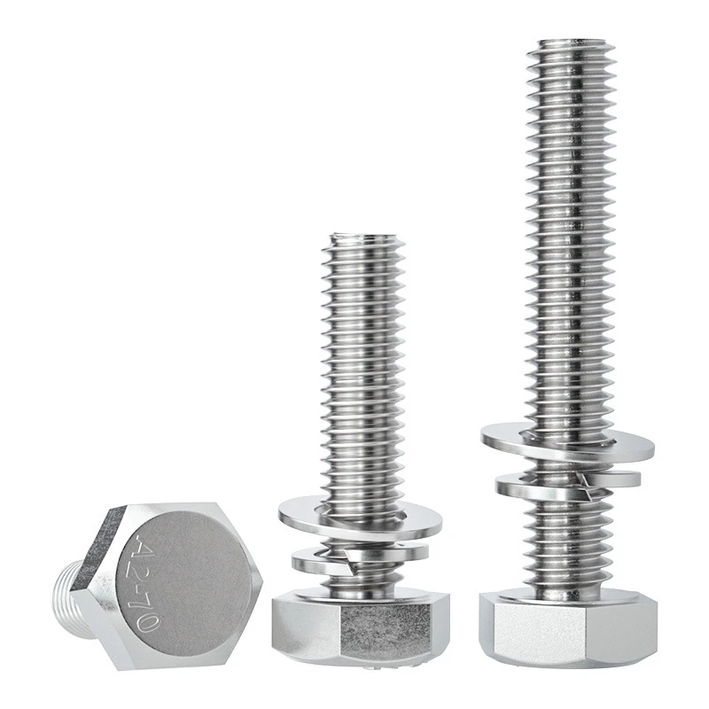 hex head screw with flat split lock washer 5