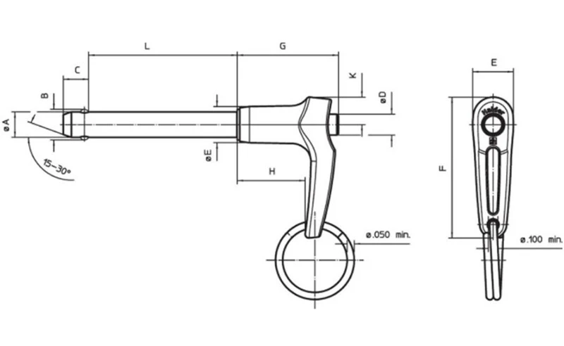 L handle pin 1 L handle pin 1
