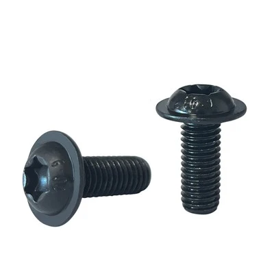 ปุ่มสีดำหน้าแปลนหัว Torx Screw
